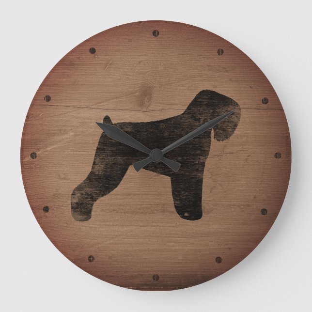 Reloj Redondo Grande Silueta rusa de terror negro estilo rústico (Anverso)
