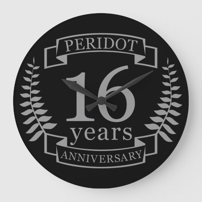 Reloj Redondo Grande Silver boda tradicional aniversario 16 años (Anverso)