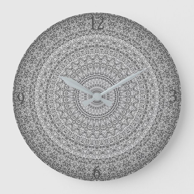 Reloj Redondo Grande Silver/Gray Mandala (Anverso)