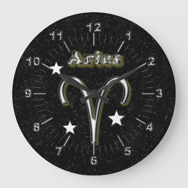 Reloj Redondo Grande Símbolo de Aries (Anverso)