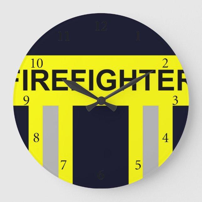 Reloj Redondo Grande Símbolo de Feuerwehr Uniforme Blau Große Wanduhr (Anverso)