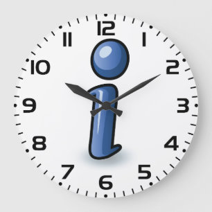 Reloj Redondo Grande Símbolo de icono de información azul brillante