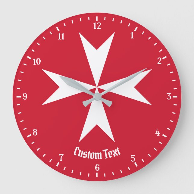 Reloj Redondo Grande Símbolo de la Cruz de Malta (Anverso)