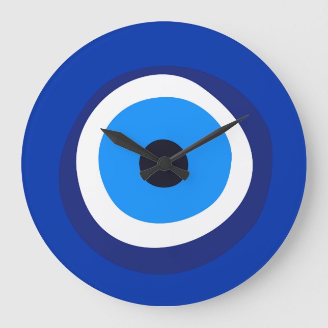 Reloj Redondo Grande símbolo de los ojos malignos talisman árabe griego (Anverso)