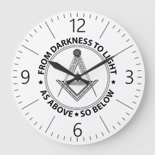 Reloj Redondo Grande Símbolo de masonería