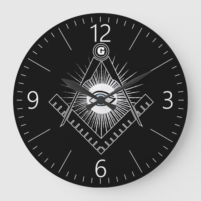 Reloj Redondo Grande Símbolo de masonería (Anverso)