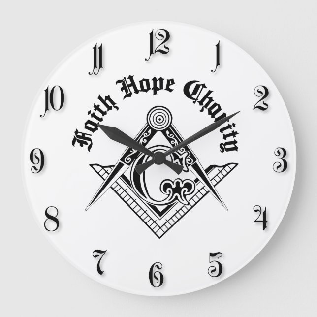 Reloj Redondo Grande Símbolo de masonería (Anverso)