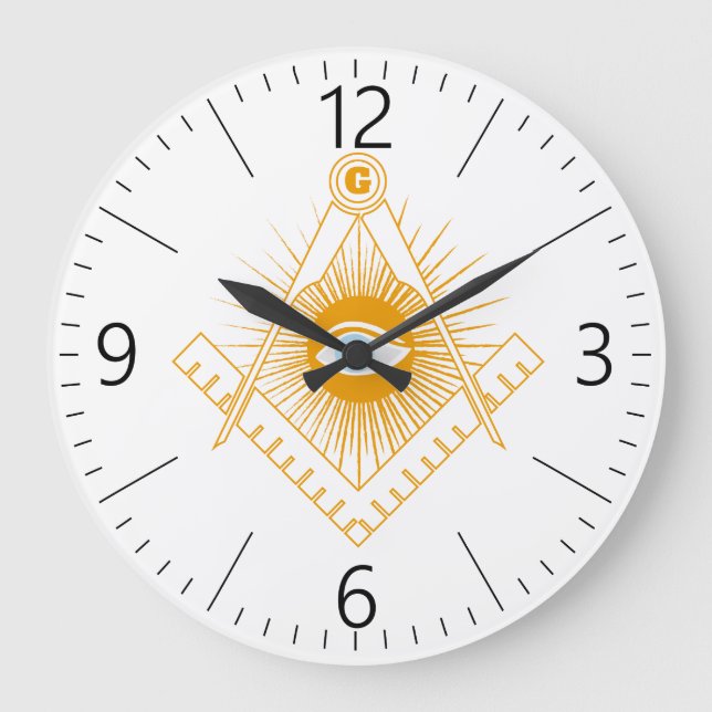 Reloj Redondo Grande Símbolo de masonería (Anverso)
