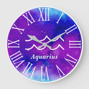 Reloj Redondo Grande Símbolo de moda del acuario de la nebulosa del