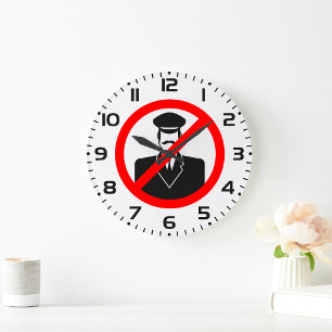 Reloj Redondo Grande Símbolo de No se Admite Conductor Divertida Advert