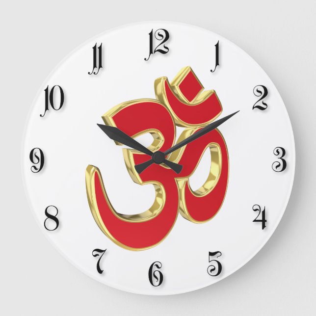 Reloj Redondo Grande Símbolo de Om (Anverso)