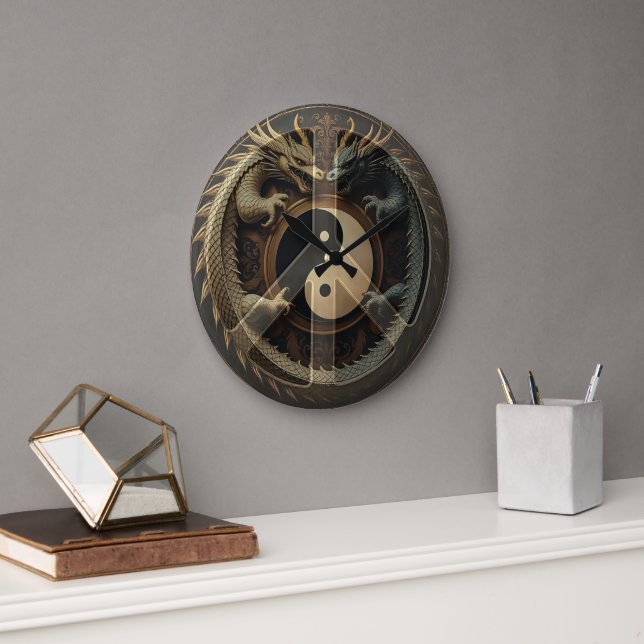Reloj Redondo Grande Símbolo de paz Yin Yang (Oficina)