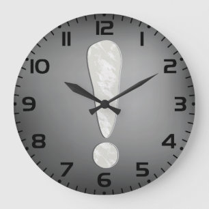 Reloj Redondo Grande Símbolo de signo de exclamación de grunge industri