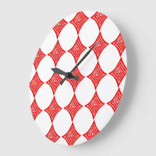 Reloj Redondo Grande Símbolo de tarjeta de reproducción roja forma de d