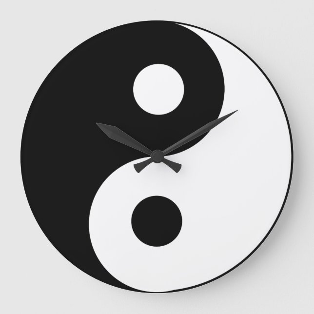 Reloj Redondo Grande Símbolo de Ying Yang (Anverso)