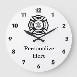 Reloj Redondo Grande Símbolo del Departamento de Bomberos