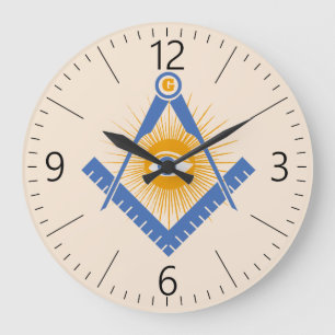 Reloj Redondo Grande Símbolo del Freemasonry