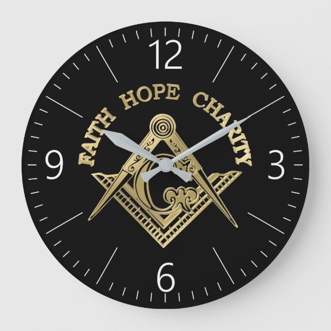 Reloj Redondo Grande Símbolo masónico (Anverso)