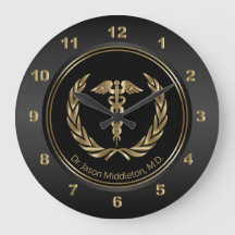 Símbolo médico de oro en negro