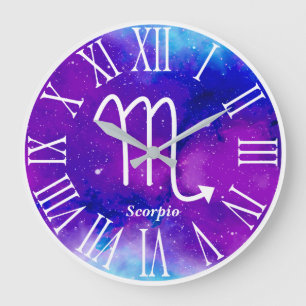 Reloj Redondo Grande Símbolo nebulosa zodiaco trendy