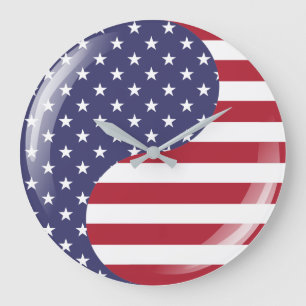 Reloj Redondo Grande Símbolo patriótico Ying Yang original de Estados U