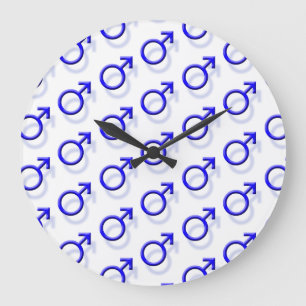 Reloj Redondo Grande Símbolo sexual masculino