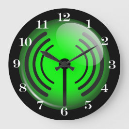 Reloj Redondo Grande Símbolo WiFi