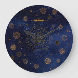 Reloj Redondo Grande Símbolos mágicos de protección Mandala Pagan Bruja