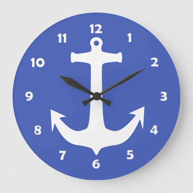 Reloj Redondo Grande Símbolos simples / iconos - ANCHOR + ideas (Anverso)