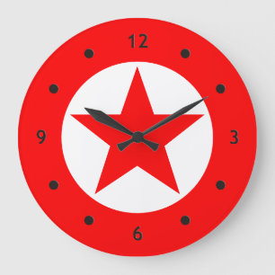 Reloj Redondo Grande Símbolos simples / iconos - DOT STAR + ideas