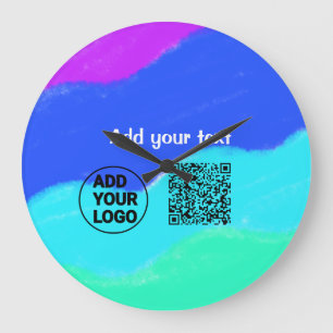 Reloj Redondo Grande Simple código qr minimal agregar logo escanear nom