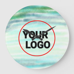 Reloj Redondo Grande Simple color de agua verde abstracto añadir el tex