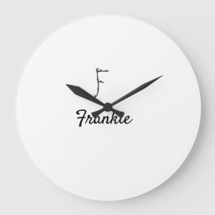 Reloj Redondo Grande Simple letra F monograma minimalista negro añadir