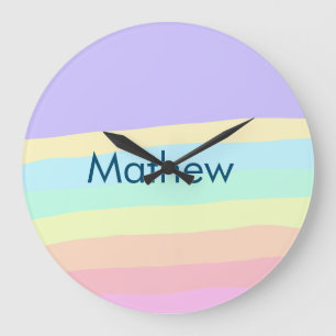 Reloj Redondo Grande simple letra inicial monograma añada su nombre