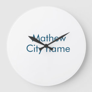 Reloj Redondo Grande simple letra inicial monograma añada su nombre