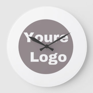 Reloj Redondo Grande Simple Logo and Text Business  personallze