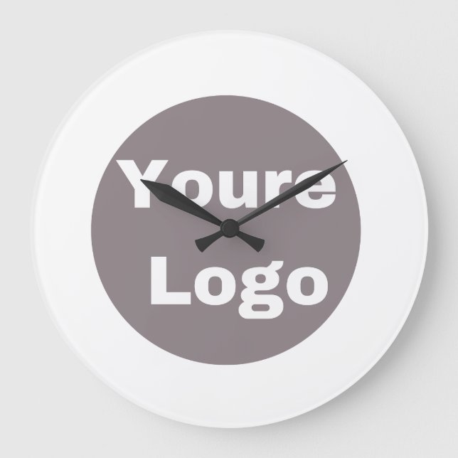 Reloj Redondo Grande Simple Logo and Text Business  personallze (Anverso)