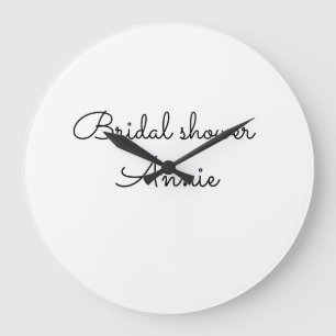 Reloj Redondo Grande simple minimal add your name text bridal shower t