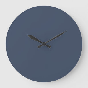 Reloj Redondo Grande simple minimal sólido color personalizado azul gri
