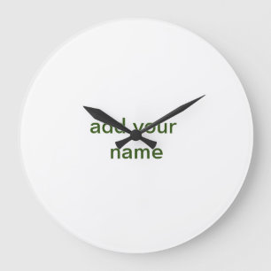 Reloj Redondo Grande Simple minimal verde añade tu texto nombre foto pe