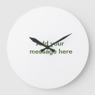 Reloj Redondo Grande Simple minimal verde añade tu texto nombre foto pe