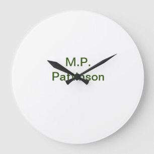 Reloj Redondo Grande Simple minimal verde añade tu texto nombre foto pe