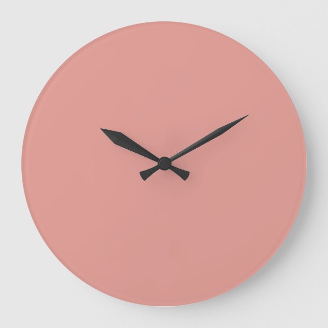 Reloj Redondo Grande Simple pastel flamingo pink color (Anverso)