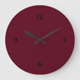 Reloj Redondo Grande Simple vino de Borgoña y negro