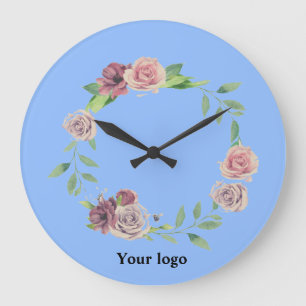 Reloj Redondo Grande Simple y minimalista logo personalizado elegante a