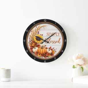 Reloj Redondo Grande Simplemente Otoño Bendito