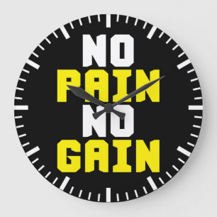 Reloj Redondo Grande Sin dolor, sin ganancia - Motivación del entrenami