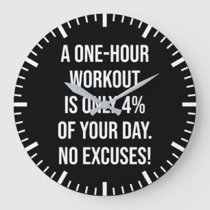 Reloj Redondo Grande Sin excusas - Gimnasio Motivacional