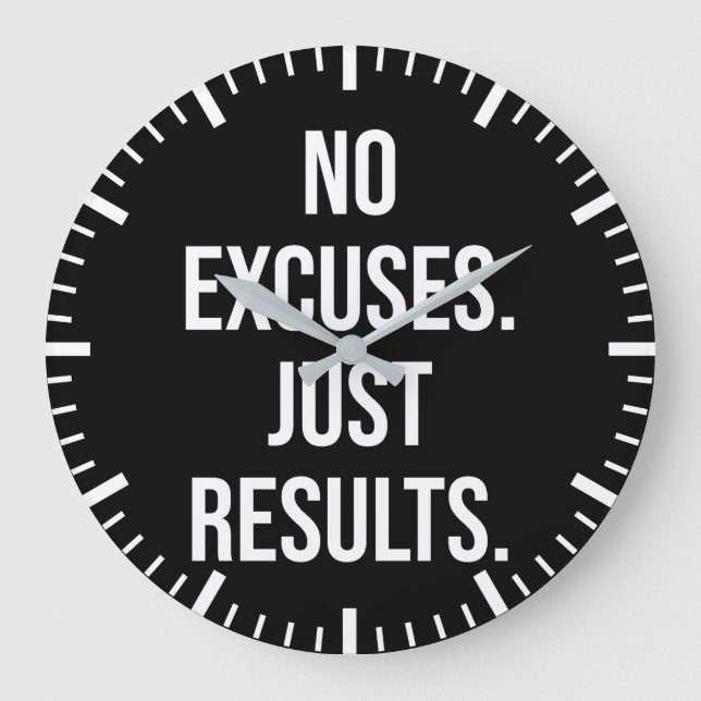 Reloj Redondo Grande Sin excusas, sólo resultados - Motivación (Anverso)