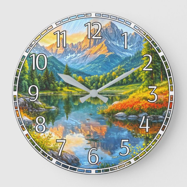 Reloj Redondo Grande Sinfonía de otoño. Armonía floral de la naturaleza (Anverso)